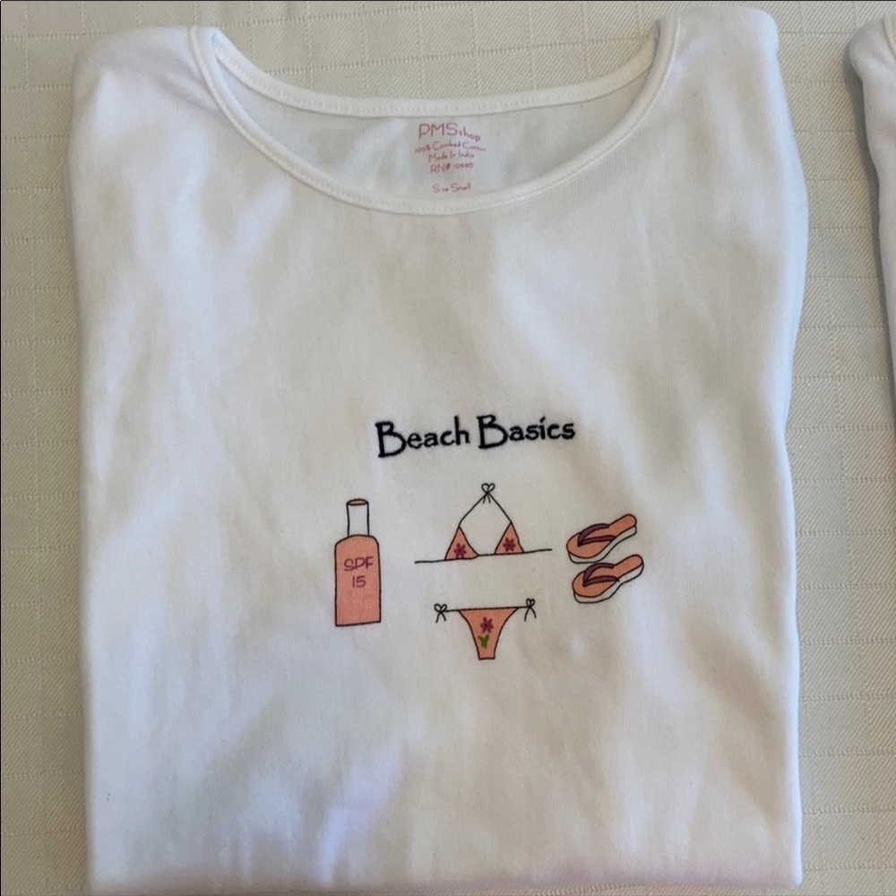 PMS Shop Beach Basics White T-Shirt NWT